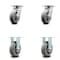 Service Caster 6 Inch Kingpinless Thermoplastic Rubber Wheel Swivel Caster Swivel 2 Rigid, 2PK SCC-KP30S620-TPRRD-2-R-2 - alternate 1